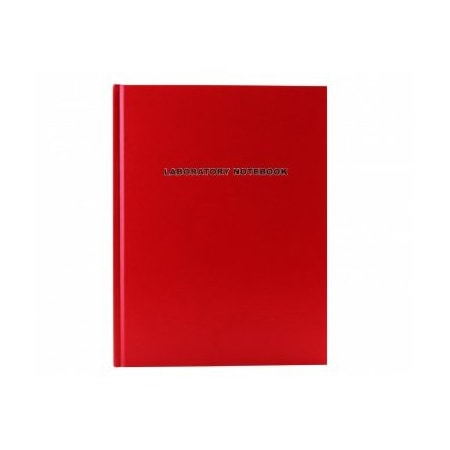 Laboratory Notebook, Lined, Red, 200 Pg